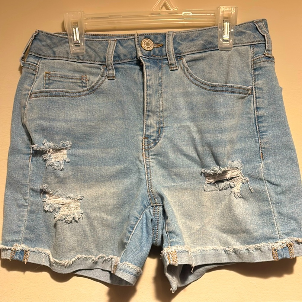 SO High Rise Midi Ripped Shorts